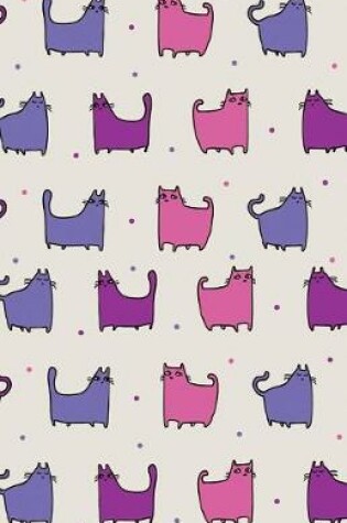 Cover of Journal Notebook For Cat Lovers - Funny Cat Pattern Purple Rain