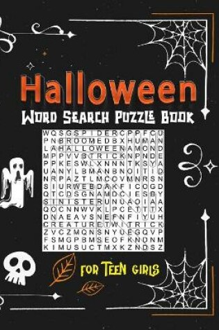 Cover of Halloween Word Search Puzzle Book for Teen Girls