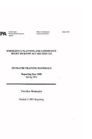 Cover of Emergency Planning and Community Right-To-Know ACT Section 313