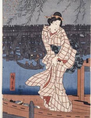 Book cover for Evening on the Sumida River, Ando Hiroshige. Blank Journal