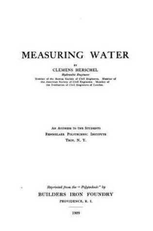 Cover of Measuring Water, an Address to the Students, Rensselaer Polytechnic