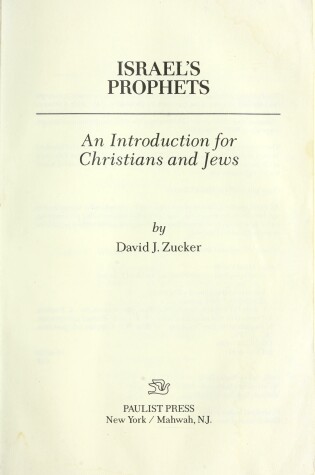 Cover of Israel's Prophets