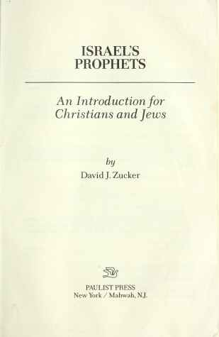 Book cover for Israel's Prophets