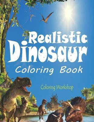 Book cover for Realistic Dinosaur Coloring Book