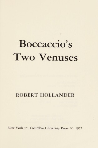 Cover of Boccaccio's Two Venuses