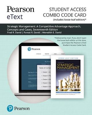 Book cover for Pearson Etext for Strategic Management