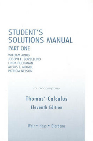 Cover of Student Solutions Manual Part 1 for Thomas' Calculus