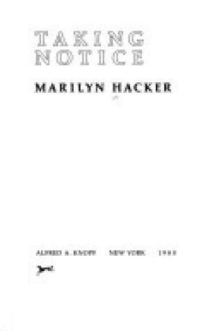 Cover of Taking Notice