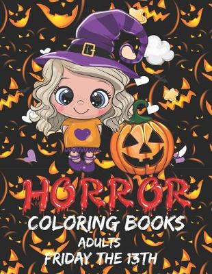 Book cover for horror coloring books for adults friday the 13th