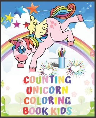 Book cover for counting Unicorn coloring book kids