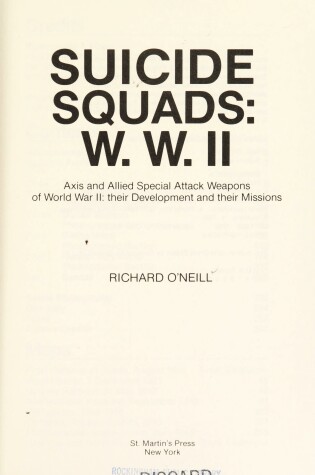 Cover of Suicide Squads, W.W. II