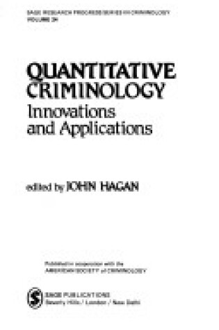 Cover of Quantitative Criminology