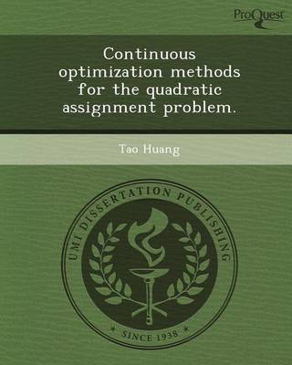 Book cover for Continuous Optimization Methods for the Quadratic Assignment Problem
