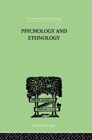 Cover of Psychology and Ethnology