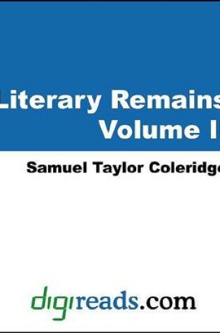 Cover of Literary Remains, Volume II