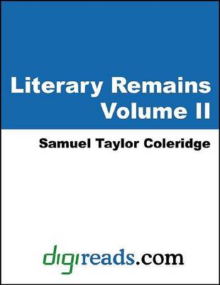 Book cover for Literary Remains, Volume II