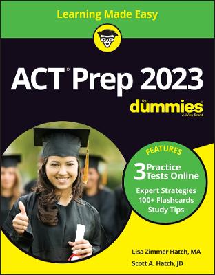 Book cover for ACT Prep 2023 For Dummies with Online Practice 9th Edition