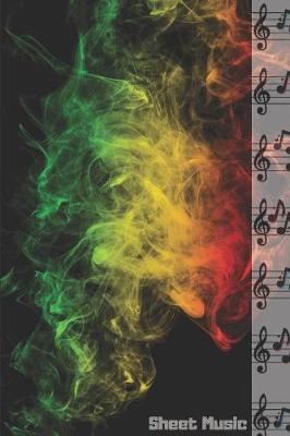 Book cover for Blank Sheet Music Notebook Rasta Themed - 100 Pages Of Manuscript Paper