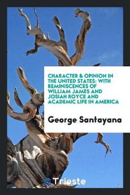 Book cover for Character & Opinion in the United States