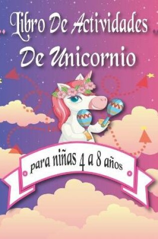 Cover of libro de actividades de unicornio para niñas 4 a 8 años