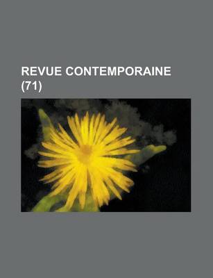 Book cover for Revue Contemporaine (71)