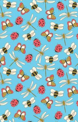 Cover of Journal Notebook Dragonflies, Bees and Ladybugs Pattern - Blue