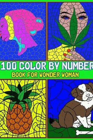 Cover of 100color by number book for wonder woman