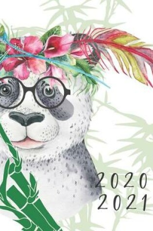 Cover of 2020-2021 2 Year Planner Panda Bear Monthly Calendar Goals Agenda Schedule Organizer