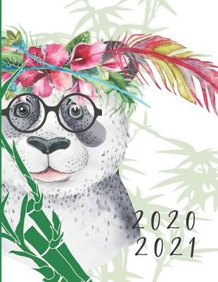 Book cover for 2020-2021 2 Year Planner Panda Bear Monthly Calendar Goals Agenda Schedule Organizer