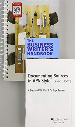 Book cover for The Business Writer's Handbook & Documenting Sources in APA Style: 2020 Update