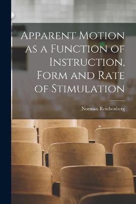 Cover of Apparent Motion as a Function of Instruction, Form and Rate of Stimulation