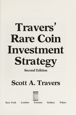 Cover of Scott A. Travers' Rare Coin Investment Strategy