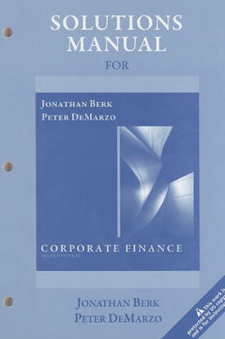 Cover of Solutions Manual for Corporate Finance