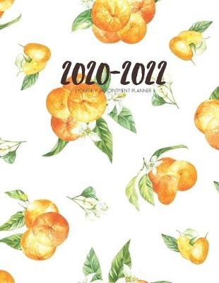 Book cover for 2020-2022 Three 3 Year Planner Watercolor Oranges Monthly Calendar Gratitude Agenda Schedule Organizer