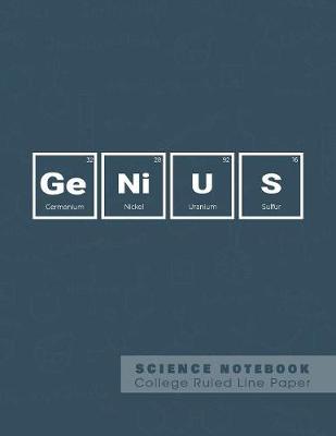 Book cover for Genius - Science Notebook - College Ruled Line Paper