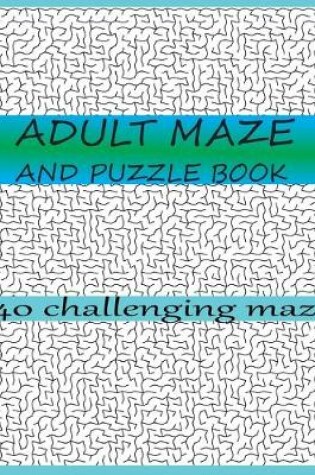 Cover of Adult maze and puzzle book 40 challenging maze