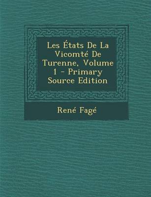 Book cover for Les Etats de La Vicomte de Turenne, Volume 1