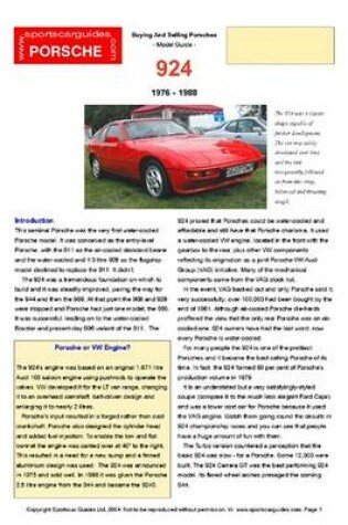 Cover of Porsche 924 Buyers' Guide