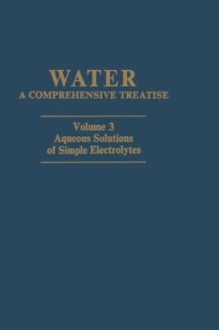 Cover of Aqueous Solutions of Simple Electrolytes