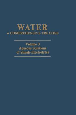 Cover of Aqueous Solutions of Simple Electrolytes