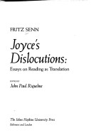 Book cover for Joyce's Dislocutions