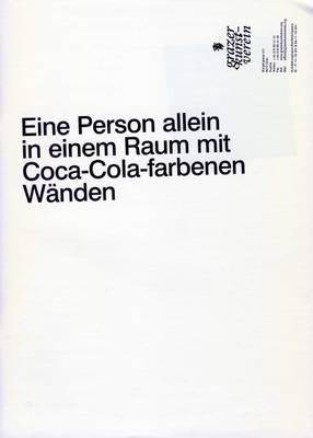 Book cover for Eine Person Allein in Einem Raum Mit Coca-Cola