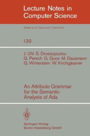 Cover of An Attribute Grammar for the Semantic Analysis of ADA