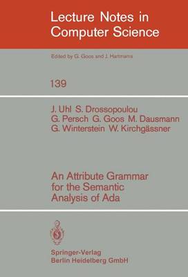 Cover of An Attribute Grammar for the Semantic Analysis of ADA