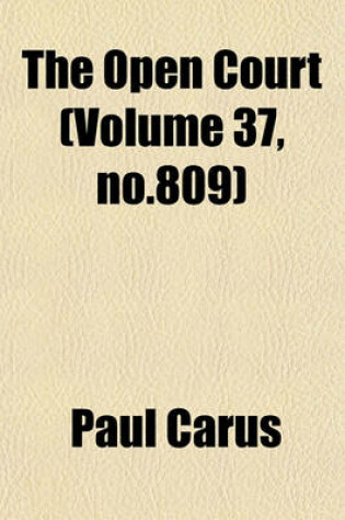 Cover of The Open Court (Volume 37, No.809)
