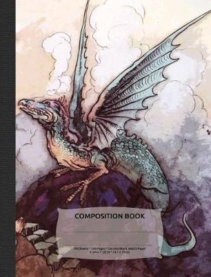 Book cover for Dragon Fantasy Composition Notebook, Unruled Blank Sketch Paper