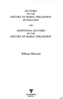 Book cover for Lectures on the History of Moral Philosophy in England and Additional Lectures on the History of Moral Philosophy