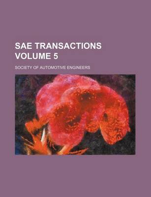 Book cover for Sae Transactions Volume 5