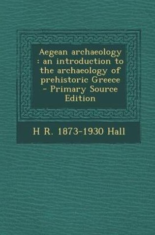 Cover of Aegean Archaeology