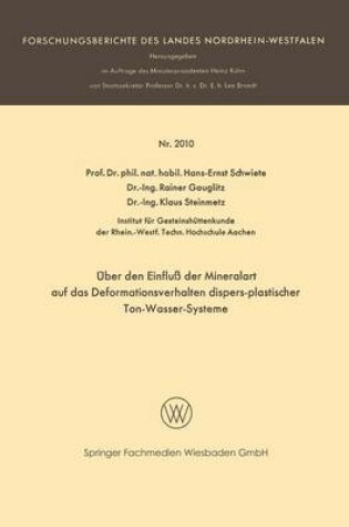 Cover of Über den Einfluß der Mineralart auf das Deformationsverhalten dispers-plastischer Ton-Wasser-Systeme